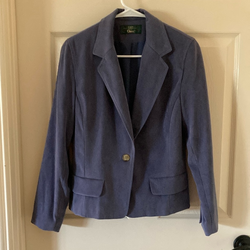 Orvis Vintage 1970s Blue Suede Style Women’s Blazer Textured Like New Size 6